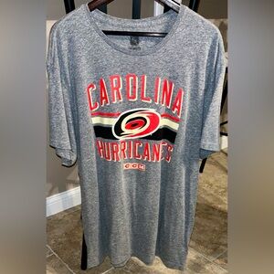 Men's CCM NHL Carolina Hurricanes Gray Short Sleeve Shirt, XXL, 2XL